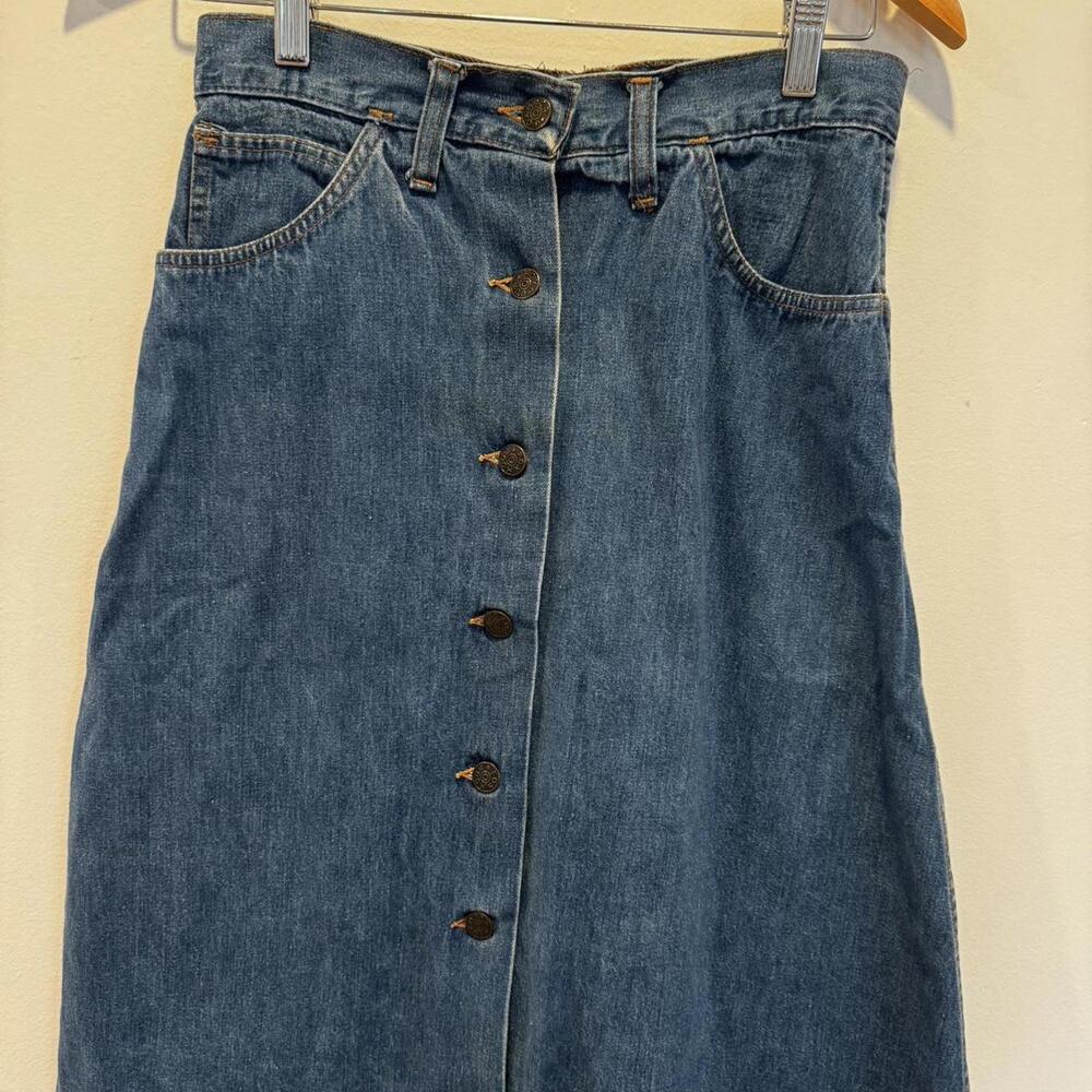 Foxmoor Button Front Denim Skirt Western Boho